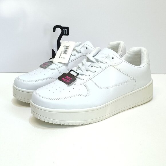 No Boundaries PU Platform Sneaker Women's Size11W Memory Foam Casual Shoe NWT - Picture 1 of 11